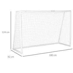 But de football cage de foot but futsal - dim. 180L x 92l x 124H cm - PVC blanc