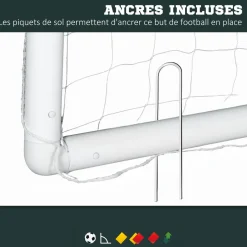 But de football cage de foot but futsal - dim. 180L x 92l x 124H cm - PVC blanc