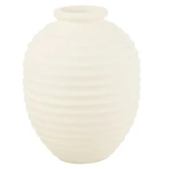 Cache-Pot Oval en Terre Cuite Theron 66cm Blanc