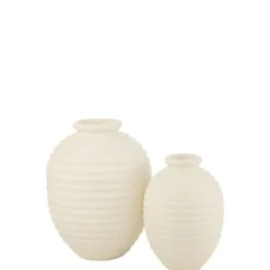 Cache-Pot Oval en Terre Cuite Theron 66cm Blanc