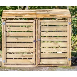 Cache-poubelle - Bois traité autoclave - 150x90x120cm - SKAGEN