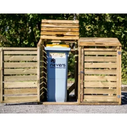 Cache-poubelle - Bois traité autoclave - 150x90x120cm - SKAGEN