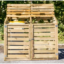 Cache-poubelle - Bois traité autoclave - 150x90x120cm - SKAGEN