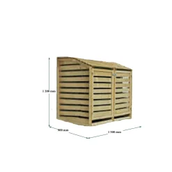 Cache-poubelle - Bois traité autoclave - 150x90x120cm - SKAGEN