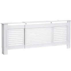 Cache-radiateur design contemporain longueur extensible 139-208,5L x 20,5I x 82,5H cm MDF blanc