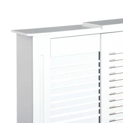 Cache-radiateur design contemporain longueur extensible 139-208,5L x 20,5I x 82,5H cm MDF blanc