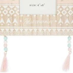 Cadre Photo A Suspendre Houppe 10x15cm Naturel