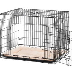 Cage caisse de transport pliante pour chien en métal noir 106 x 71 x 76 cm matelas fourni