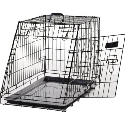Cage de transport pour chien taille L dim. 76L x 48l x 55H cm métal noir