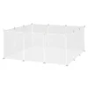 Cage parc enclos modulable petits animaux - dim. 105L x 105l x 45H cm - 12 panneaux résine PP opaque