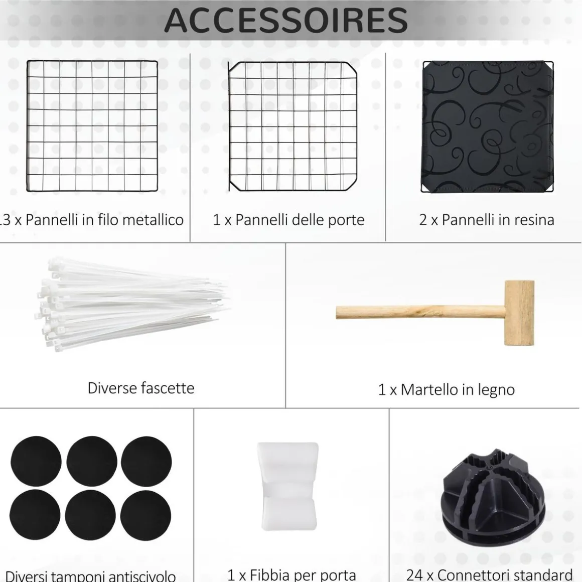 Cage parc enclos rongeurs modulable dim. L 105 x l 70 x H 35 cm résine PP fil métallique noir