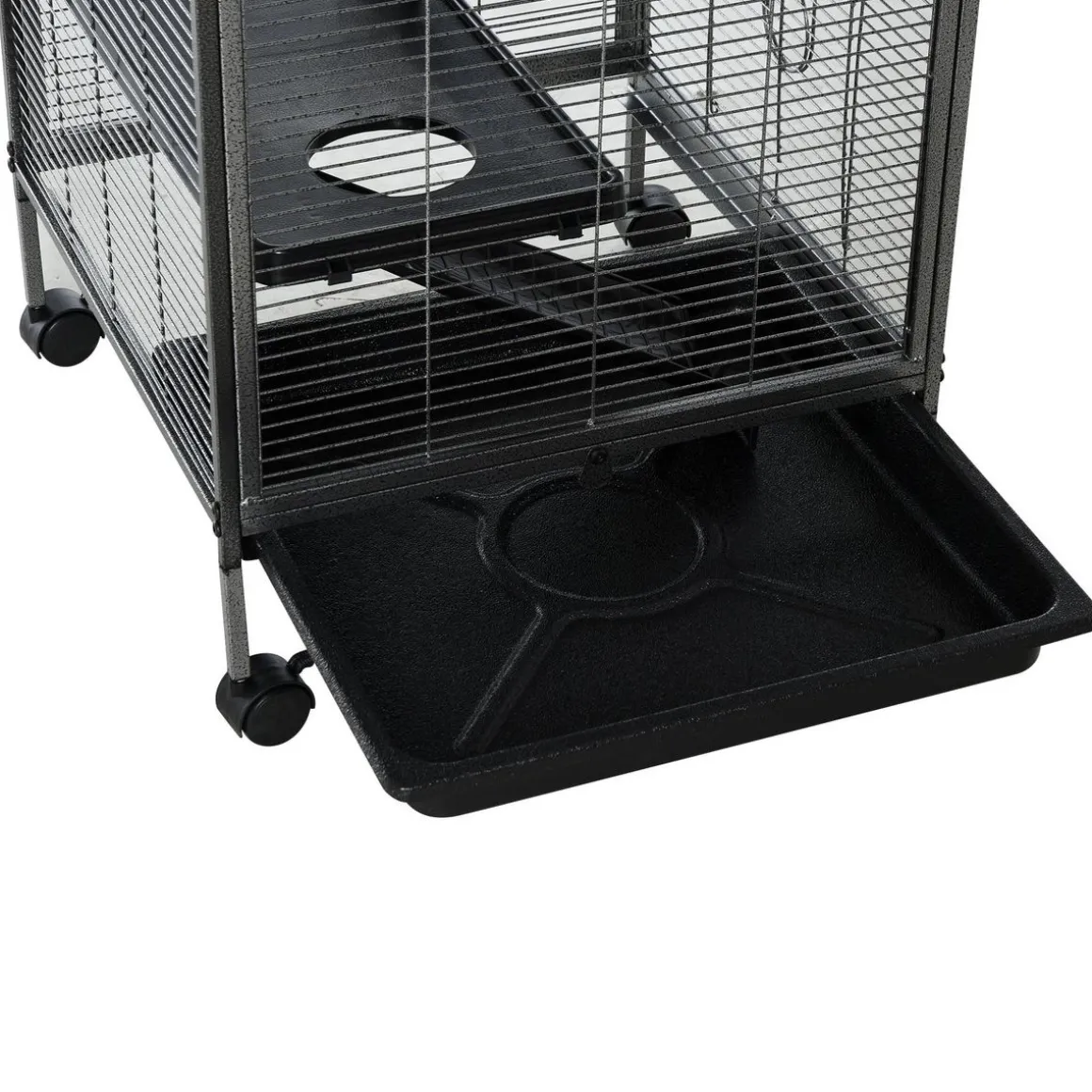 Cage pour petits animaux portable avec 2 portes hamac métal PP 52 x 52 x 113,5 cm