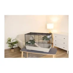 Cage pour petits animaux - KERBL - FLAT NATURE - 80 x 45 x 53 cm - 3 étages