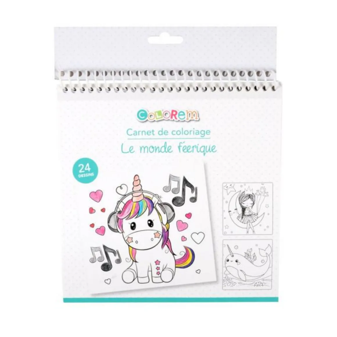 Cahier de Coloriage Féerique 21x21cm Blanc