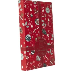 Calendrier de l'Avent 24 Bougies Parfumées & Photophore Noël 37cm Rouge