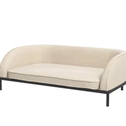 Canapé chien lit pour chien chat design contemporain dim. 101L x 62P x 34H cm coussin moelleux velours beige