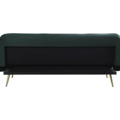 Canapé Clic Clac velours James - 180 x 83 x 75 cm - 3 places - Vert foncé.