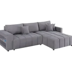Canapé d'angle convertible tissu chenille 3 places - Trocadero - Gris