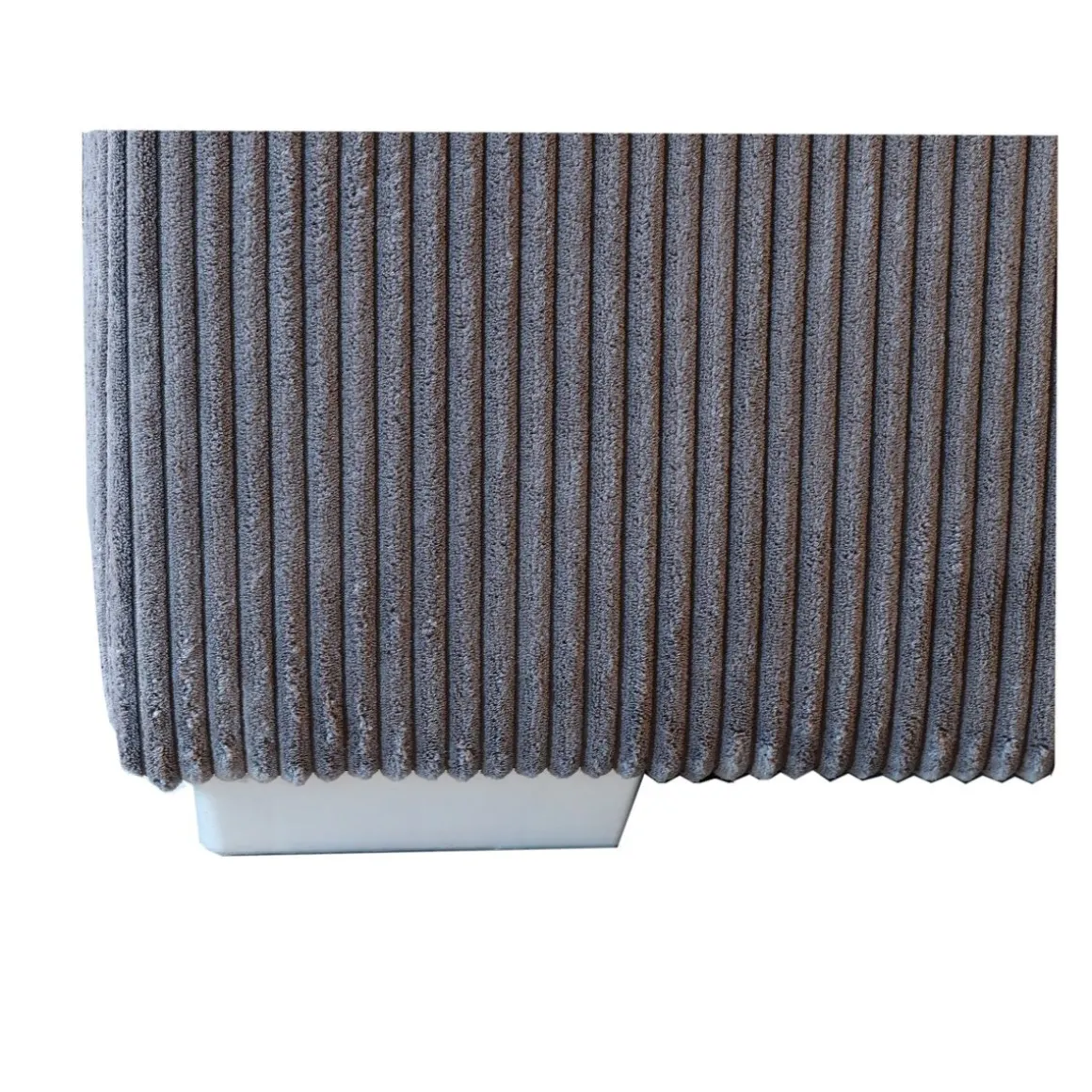 Canapé d'angle convertible panoramique 5 places tissu velours avec coffre MAGNUS