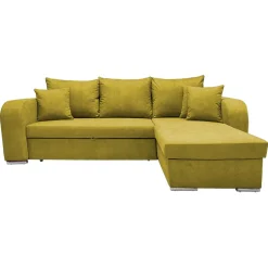 Canapé d'angle convertible réversible 5 places tissu BOB