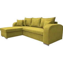 Canapé d'angle convertible réversible 5 places tissu BOB