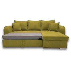 Canapé d'angle convertible réversible 5 places tissu BOB