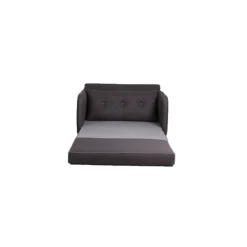 Canapé droit convertible déplimousse 2 places tissu gris anthracite VINYL