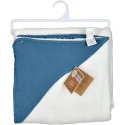 Cape de Bain Bébé Absorbant 75x75cm Bleu Foncé