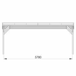 Carport adossé toit plat - Bois traité autoclave - 2 voitures - 30,9m² - JEAN