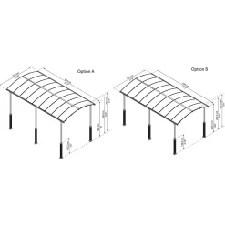 Carport Aluminium - Anthracite - 20,1m² - ARCADIA ALPINE 6400