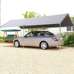 Carport auvent pour voiture 5,95L x 2,90l x 2,60H m acier galvanisé robuste PE haute densité