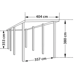 Carport Camping Car - Bois traité autoclave - Toit plat - 32,40m² - MADEIRA