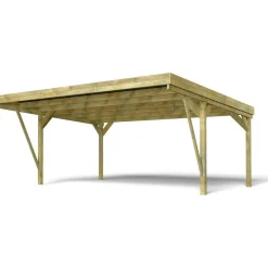 Carport toit plat - Bois traité autoclave - 2 voitures - 30,9 m² - VICTOR DESIGN