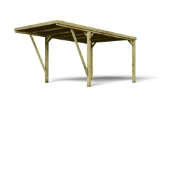 Carport toit plat - Bois traité autoclave - 16,5 m² - VICTOR MODERN