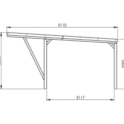 Carport toit plat - Bois traité autoclave - 16,5 m² - VICTOR MODERN