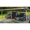 Carport toit plat - Bois traité autoclave - 2 voitures - Toit plat - 30,32 m² - TALANGA