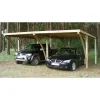 Carport toit plat - Bois traité autoclave - 2 voitures - Toit plat - 29,53 m² - CHOMES