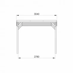 Carport toit plat - Bois traité autoclave - 15,6 m² - JEAN