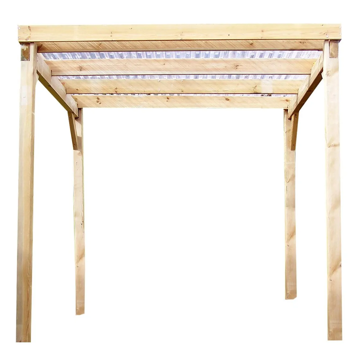 Carport toit plat - Bois traité autoclave - Toit plat - 4 m²