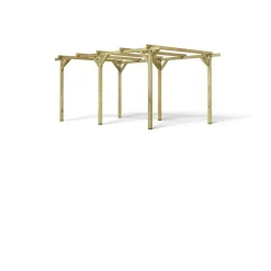 Carport toit plat - Bois traité autoclave - 15,8m² - HENRI