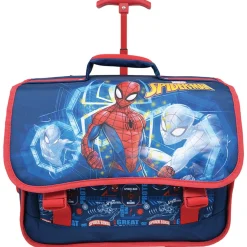 Cartable à roulettes bleu Spiderman