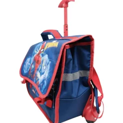 Cartable à roulettes bleu Spiderman
