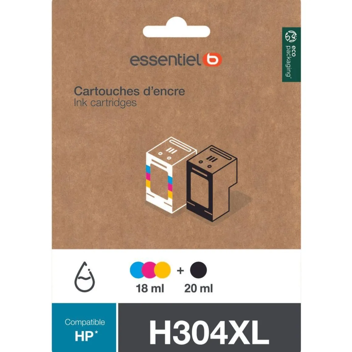Cartouche d'encre H 304 XL noir + 3 couleurs
