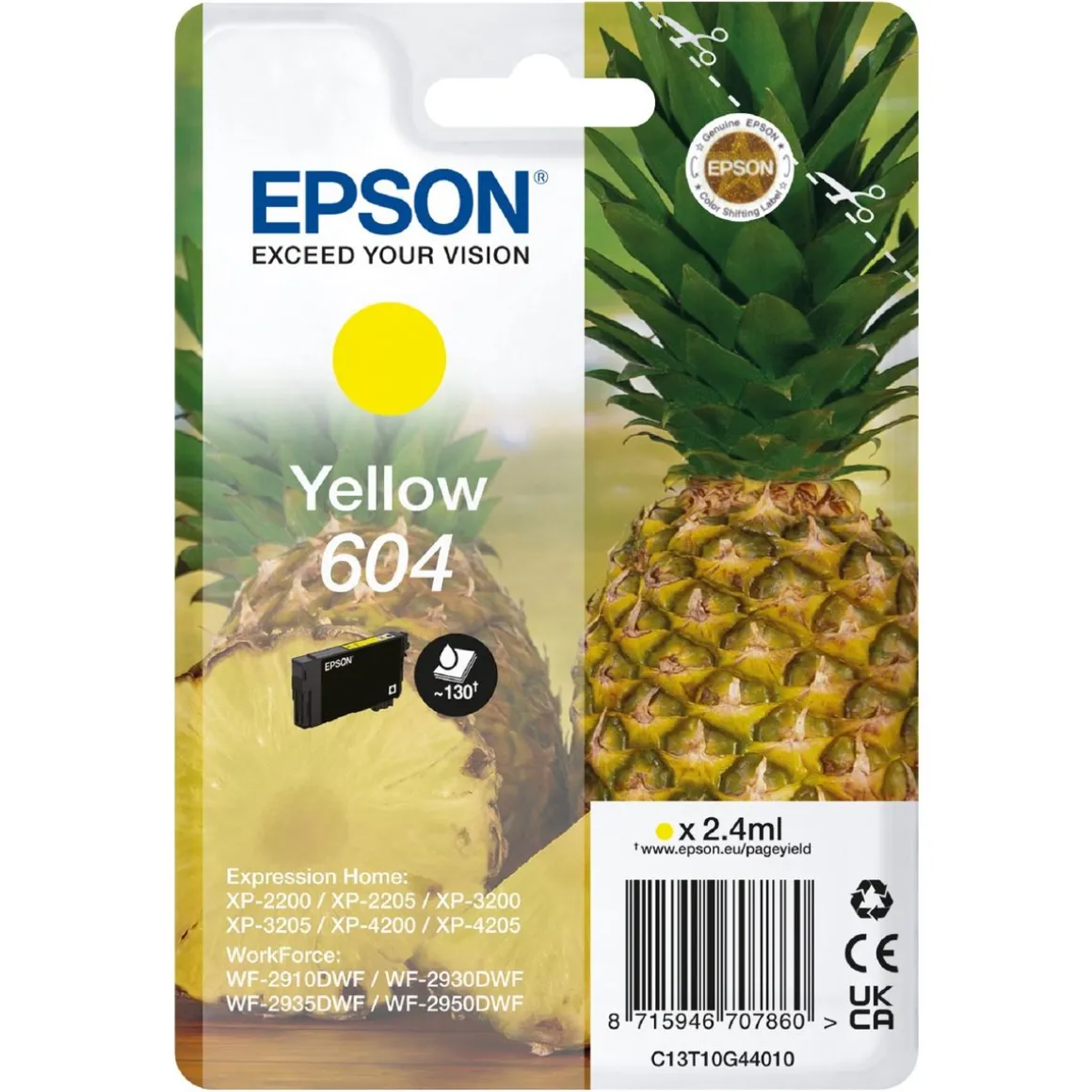 Cartouche imprimante ANANAS 604 JAUNE BBTT10G