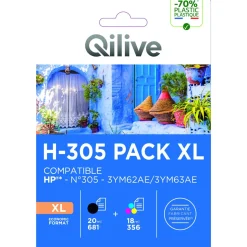 Cartouche imprimante H-305 PACK XL - 3 couleurs et noir