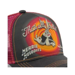 Casquette Capslab Looney Tunes Bugs Bunny Gris Filet Rouge