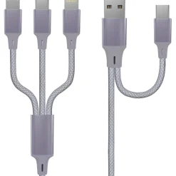 Câble de charge Lightning/MUSB/USB C - Violet