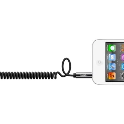 Câble Jack Jack 3.5mm spirale noir - 1M80