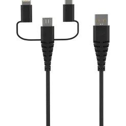 Câble Lightning/MUSB/USB C NMFI - Noir