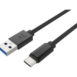 Câble USB C vers USB noir 2m tressé